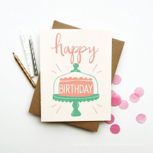 Impresión de tarjeta de cumpleaños de papel de regalo personalizado de lujo